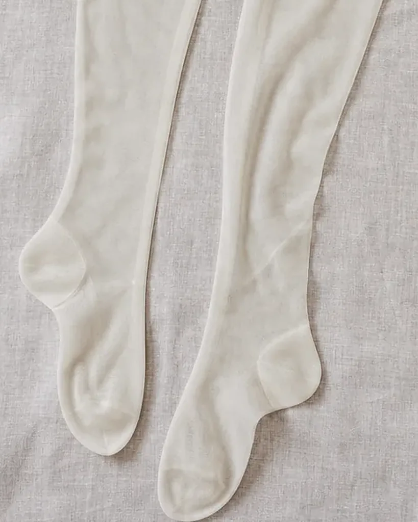 Second detail of the Calze Pizzo Lace Top Hold-ups: edges, seams and finish