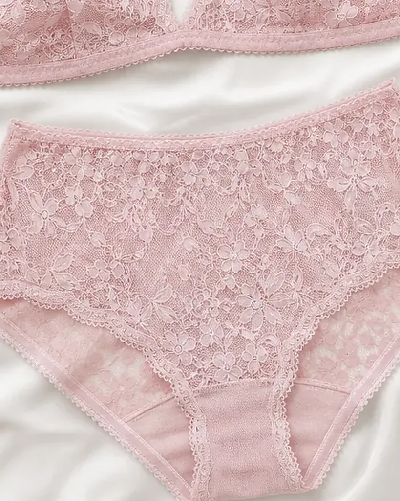 Second detail of the Fiore di Pizzo Bralette Set: edges, seams and finish