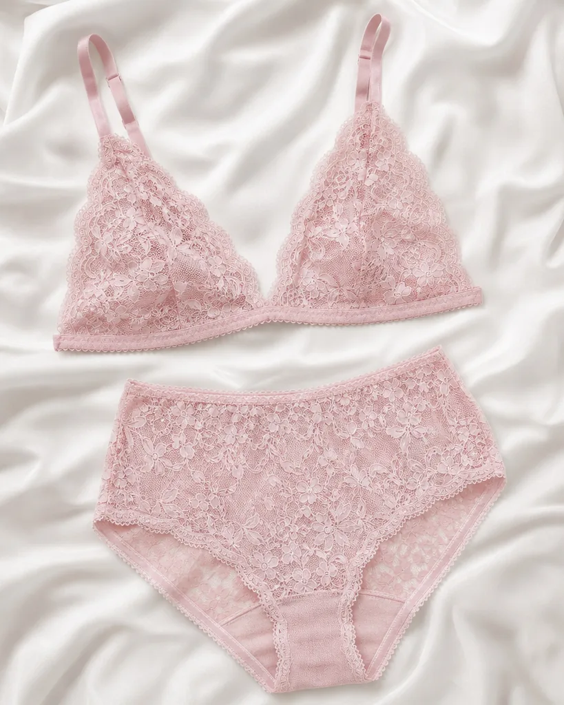 Fiore di Pizzo Bralette Set in Cipria, soft bralette set