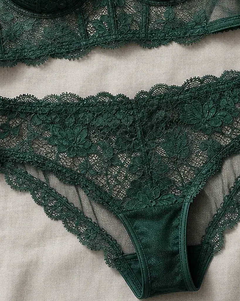 Second detail of the Giardino Segreto Longline Set: edges, seams and finish