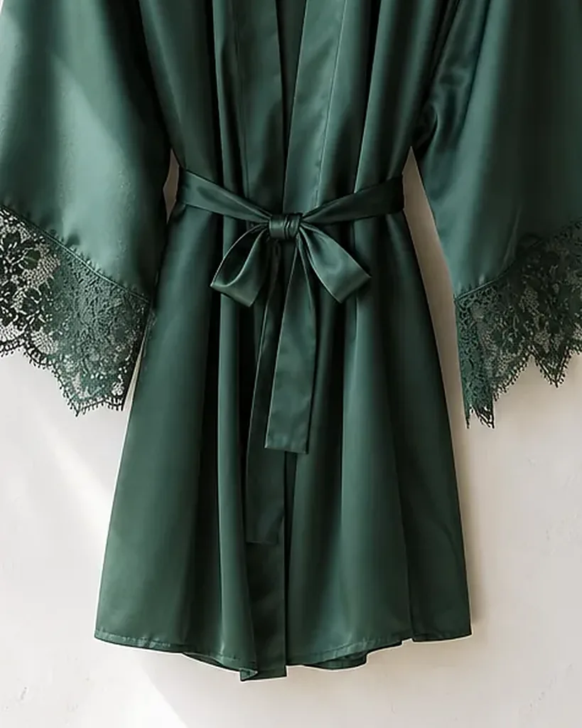 Second detail of the Kimono Amalfi Silk Kimono: edges, seams and finish