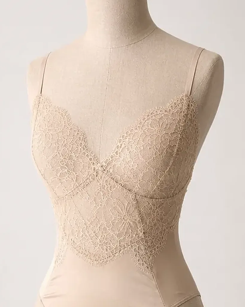 Close detail of the silk on the Seta Ombra Silk Bodysuit