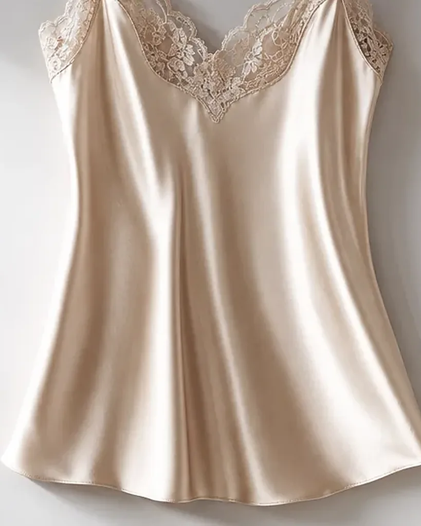 Second detail of the Sottoveste Luna Silk Chemise: edges, seams and finish